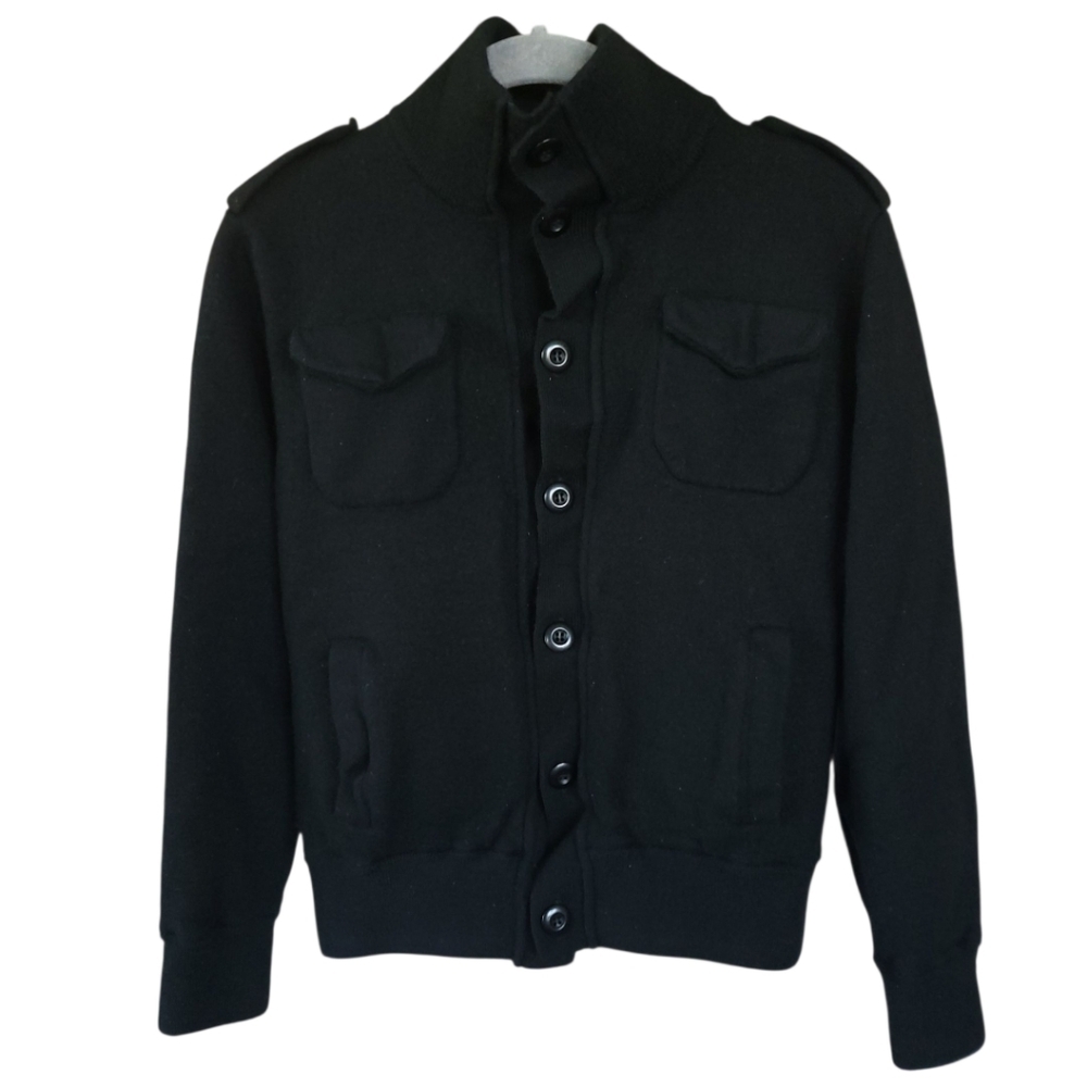 Seth Wellington Boys Youth M Wool Jacket Coat Black Military Style Hipster